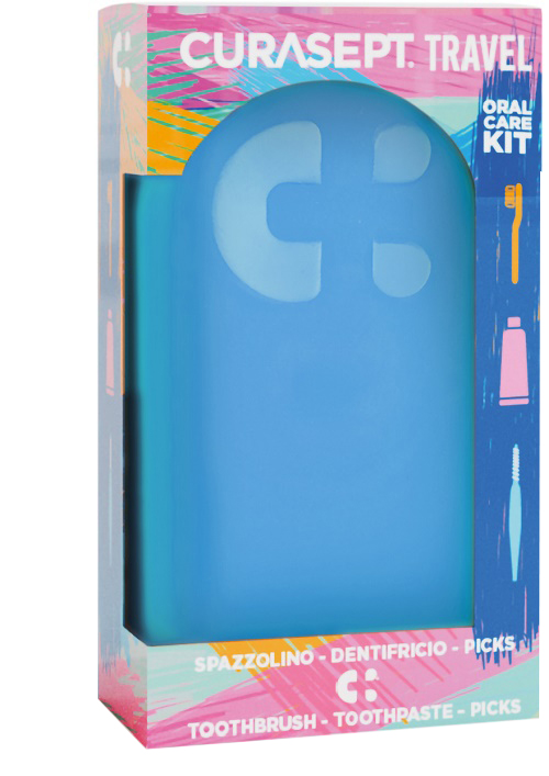 CURASEPT TRAVEL BLU 1 SPAZZOLINO + 1 DENTIFRICIO 20 ML + 3 PICKS