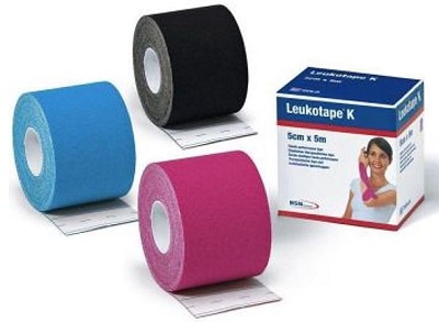 BENDA ADESIVA LEUKOTAPE K PER TAPING FISIOTERAPICO LARGHEZZA5 CM LUNGHEZZA 5 M COLORE AZZURRO IN ROTOLO