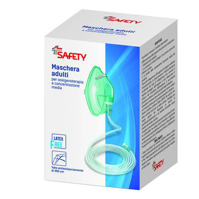 MASCHERA PER OSSIGENOTERAPIA A MEDIA CONCENTRAZIONE CON TUBO200CM