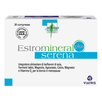 ESTROMINERAL SERENA PLUS 30 COMPRESSE SENZA GLUTINE SENZA LATTOSIO SENZA CONSERVANTI SENZA COLORANTI AGGIUNTI