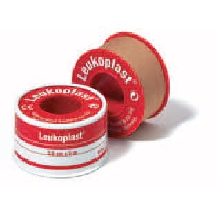 CEROTTO CHIRURGICO PER FISSAGGIO MEDICAZIONI IN ROCCHETTO LEUKOPLAST SUPPORTO VISCOSA COLOR PELLE MASSA ADESIVA CAUCCIU'OSSIDO DI ZINCO 2,5X500CM