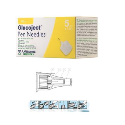 Ago per Penna da Insulina Glucoject 5mm Gauge 31 100 Pezzi