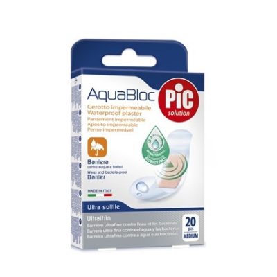 Cerotto Pic AquaBloc 19x72mm Antibatterico 20 Pezzi