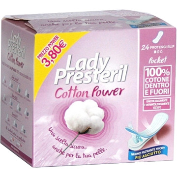 LADY PRESTERIL COTTON POWER PROTEGGI SLIP POCKET ANATOMICI RIPIEGATI PROMO 24 PEZZI
