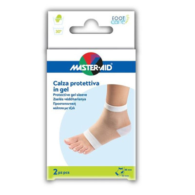 Calza con Protezione Master-Aid Footcare Idratante in Gel/Tessuto per Talloni 2 pezzi F1