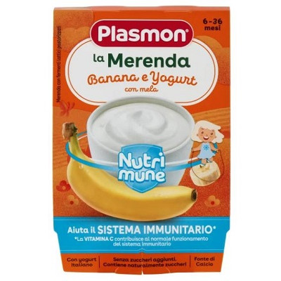 PLASMON LA MERENDA DEI BAMBINI SAPORI DI NATURA BANANA YOGURT ASETTICO 2 X 120 G