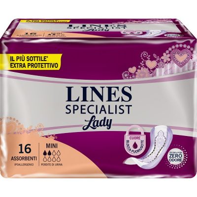 ASSORBENTI PER INCONTINENZA LINES SPECIALIST LADY 2 MINI 16PEZZI