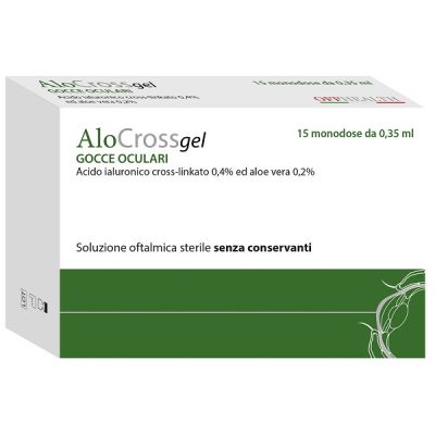 ALOCROSS SOLUZIONE OFTALMICA ACIDO IALURONICO CROSS-LINKATO0,2% E ALOE VERA 15 MONODOSE DA 0,35 ML