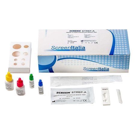 STREP A ANTIGEN HOME TEST DETERMINAZIONE QUALITATIVA ANTIGENI STREPTOCOCCO A DA TAMPONE FARINGEO 2 PEZZI