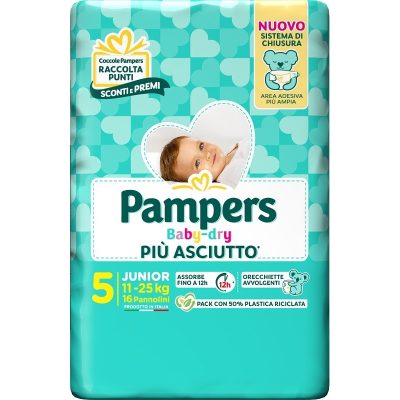 Pampers Baby Dry Downcount Junior 16 Pezzi