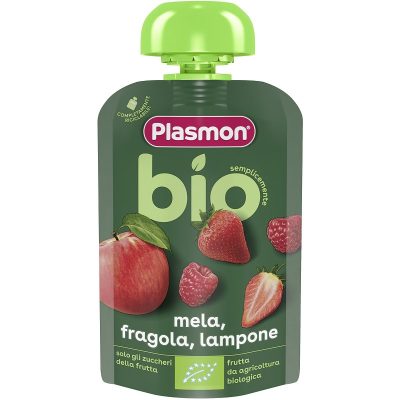 PLASMON MELA FRAGOLA LAMPONE BIO POUCHES 100 G