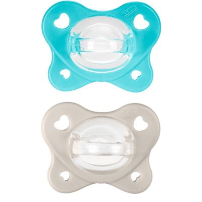 Chicco Dual Soft Succhietto Azzurro 6-16 mesi - 2 pezzoi