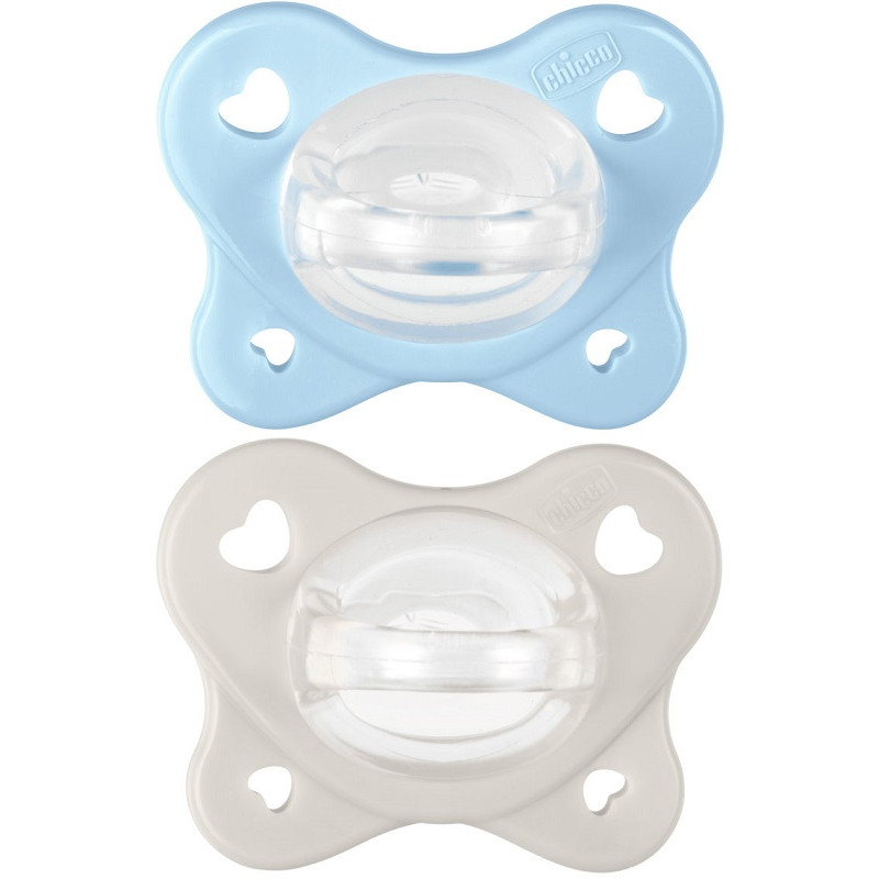 Chicco Dual Soft Succhietto Azzurro 2-6 mesi - 2 pezzoi