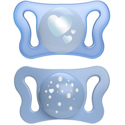 Chicco Succhietto Micro Azzurro Silicone 0-2M 2 pezzi