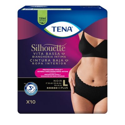 Tena Silhouette Noir Vita Bassa Taglia L 10 pezzi