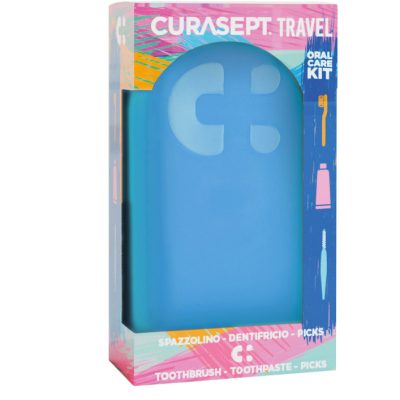 Curasept Travel Blu 1 spazzolino + 1 dentifricio 20 ml + 3 picks