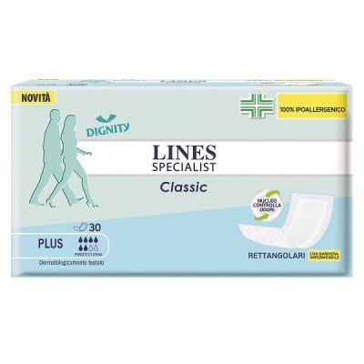PANNOLONE LINES SPECIALIST CLASSIC RETTANGOLARE CON BARRIERACONTROL 30 PEZZI