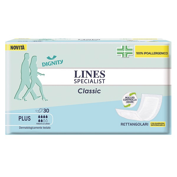 PANNOLONE LINES SPECIALIST CLASSIC RETTANGOLARE CON BARRIERACONTROL 30 PEZZI