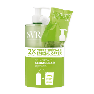 SEBIACLEAR GEL MOUSSANT 400 ML + REFILL 400 ML