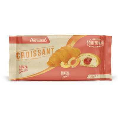 AGLUTEN CROISSANT ALBICOCCA 4 PEZZI DA 55 G