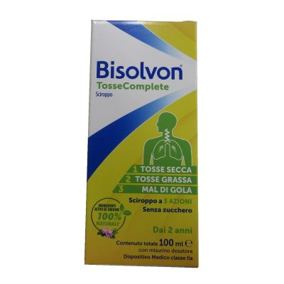 BISOLVON TOSSE COMPLETE SCIROPPO 100 ML SENZA ZUCCHERO SENZAGLUTINE SENZA LATTOSIO