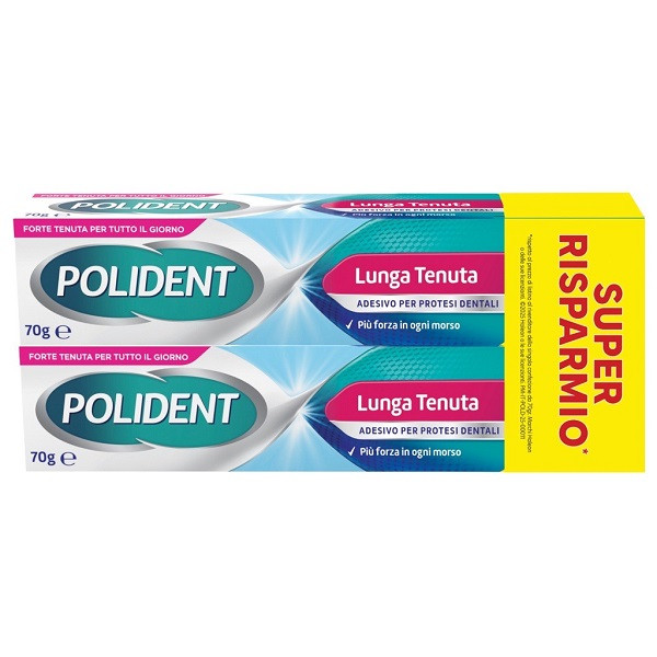 ADESIVO PROTESI DENTALI POLIDENT LUNGA TENUTA 2 TUBETTI X 70G