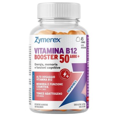 ZYMEREX VITAMINA B12 BOOSTER 50 ANNI+ 45 GUMMIES GUSTO MANDARINO CON EDULCORANTI SENZA ZUCCHERI SENZA GLUTINE SENZA LATTOSIO