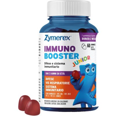 ZYMEREX IMMUNO BOOSTER JUNIOR 60 GUMMIES GUSTO FRAGOLA SENZAZUCCHERI CON EDULCORANTI SENZA GLUTINE SENZA LATTOSIO