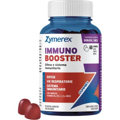 ZYMEREX IMMUNO BOOSTER 60 GUMMIES GUSTO FRUTTI ROSSI SENZA ZUCCHERI CON EDULCORANTI SENZA GLUTINE SENZA LATTOSIO